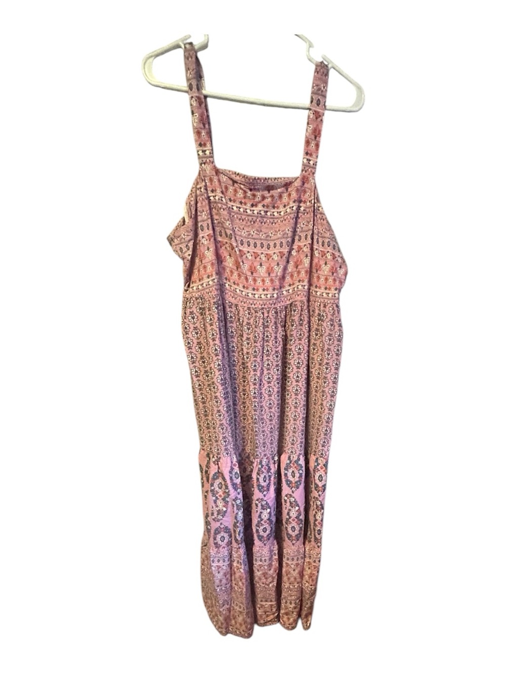 Knox Rose Pink Patterned Midi Dress with Straps